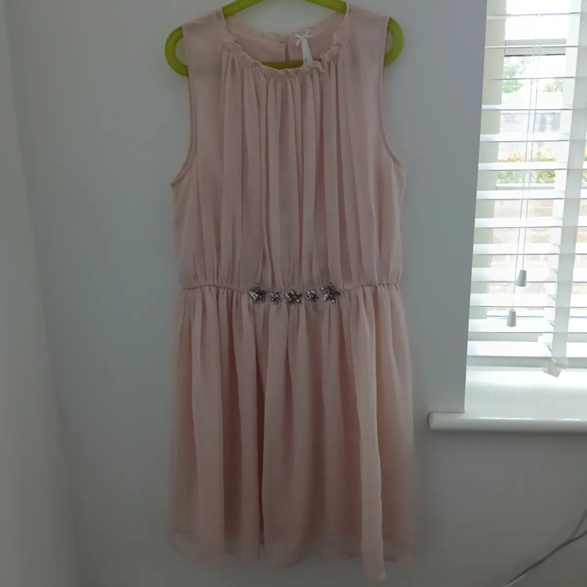 Next Girls Blush Pink Chiffon Occasion Dress Age 13 Wedding Summer