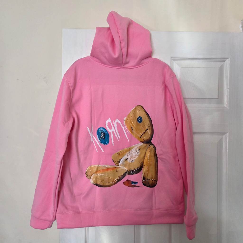 Korn hoodie pink large new