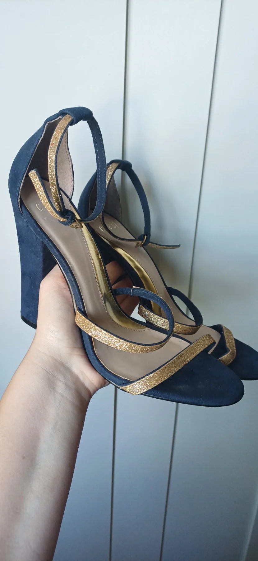 Coast blue navy suede heels size 5