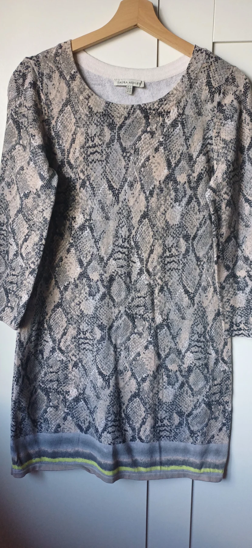 Laura Ashley snake print cotton/wool dress size 12