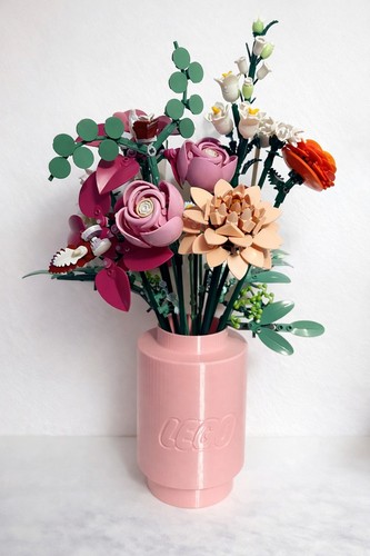 Matte light pink vase for lego flowers / artificial flowers / dried stems