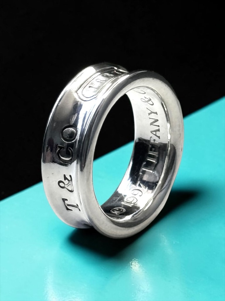 Tiffany & Co Concave Band 1837 Silver 925 Ring Size H 1/2