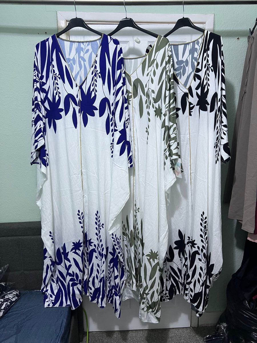 X1 100% viscose long batwing dress 56” long
