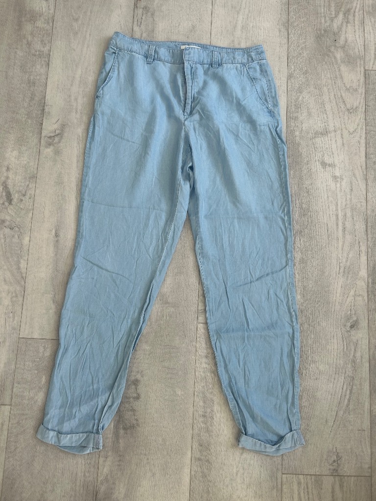 H&M Women's Lyocell-Blend Trousers Size 10 Excellent Condition Summer Style