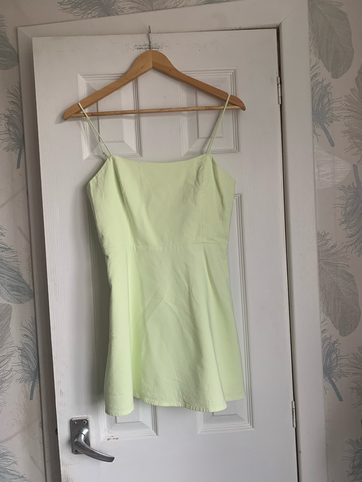 Zara yellow/lime mini dress with shorts attached size M uk10
