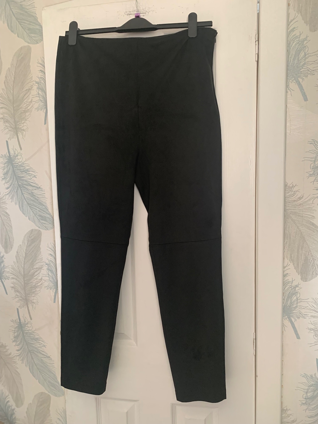 River island black suedette trousers new with tags uk 18R