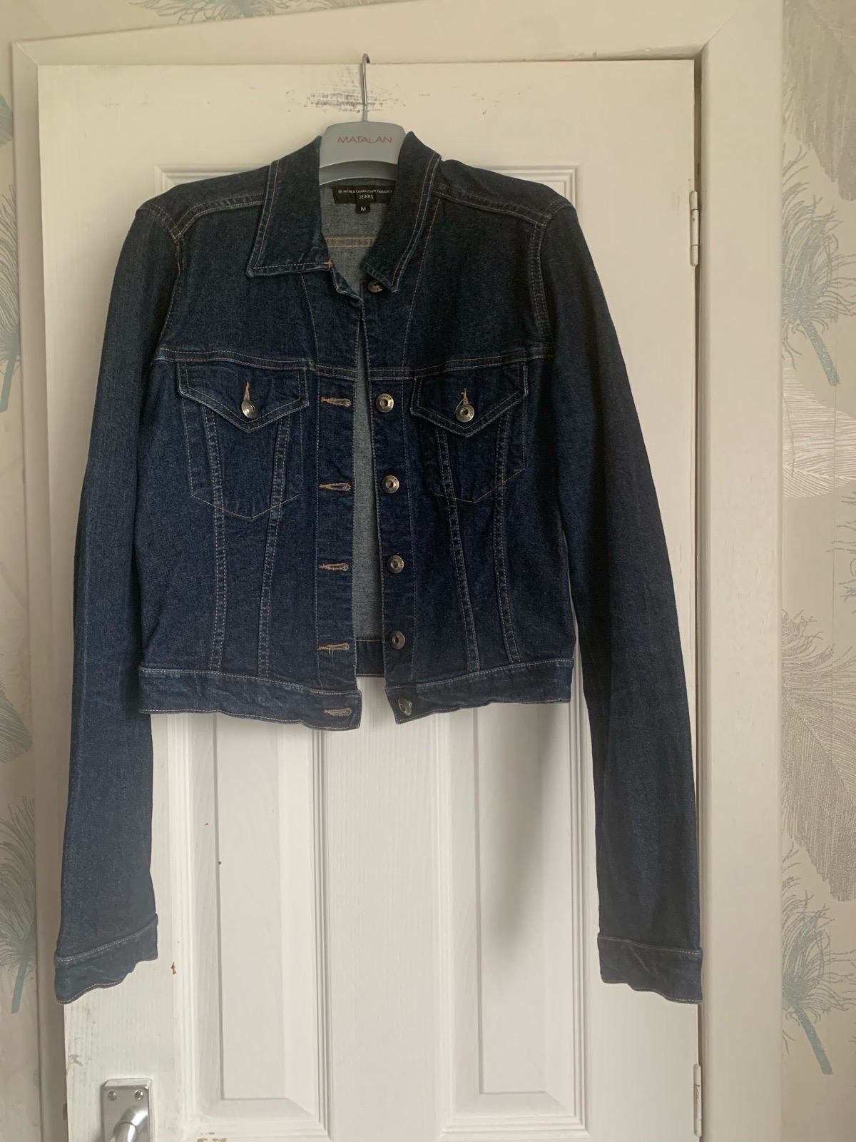 French connection cropped dark wash denim jacket Uk 10