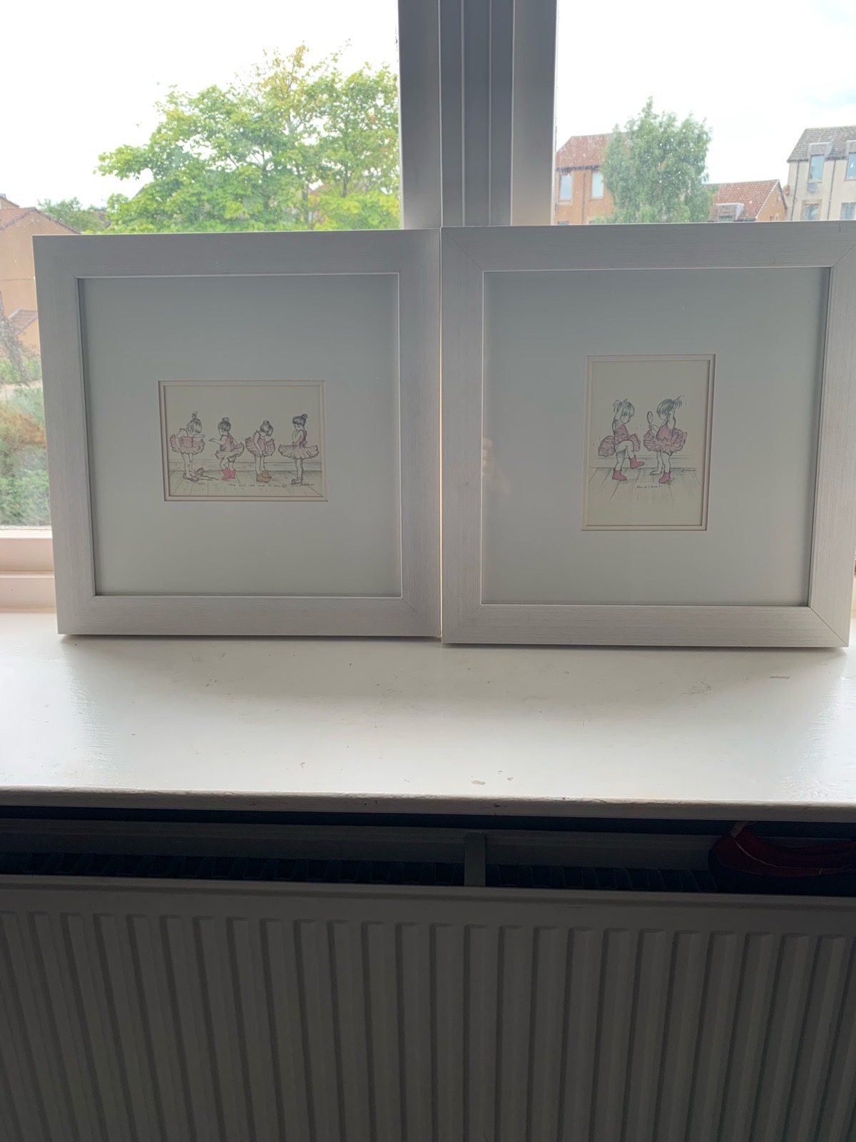 2x Ballerina pencil drawing prints by artist Steve O'Connell Perfect for kids room or nursery