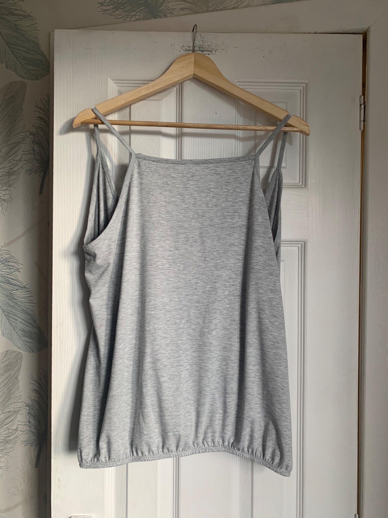Oliver Bonas grey vest /Camisole top with crossover open back uk 14