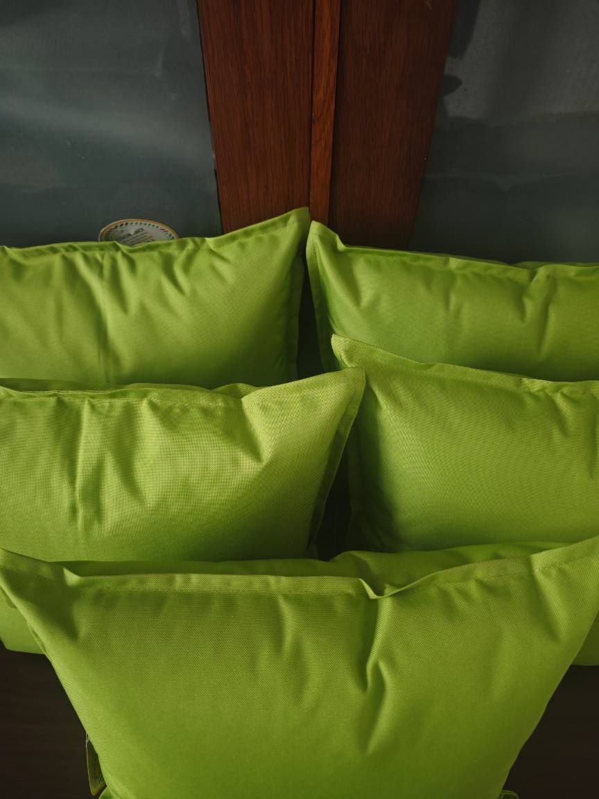 Set of 5 Lime green Waterproof Garden Cushions