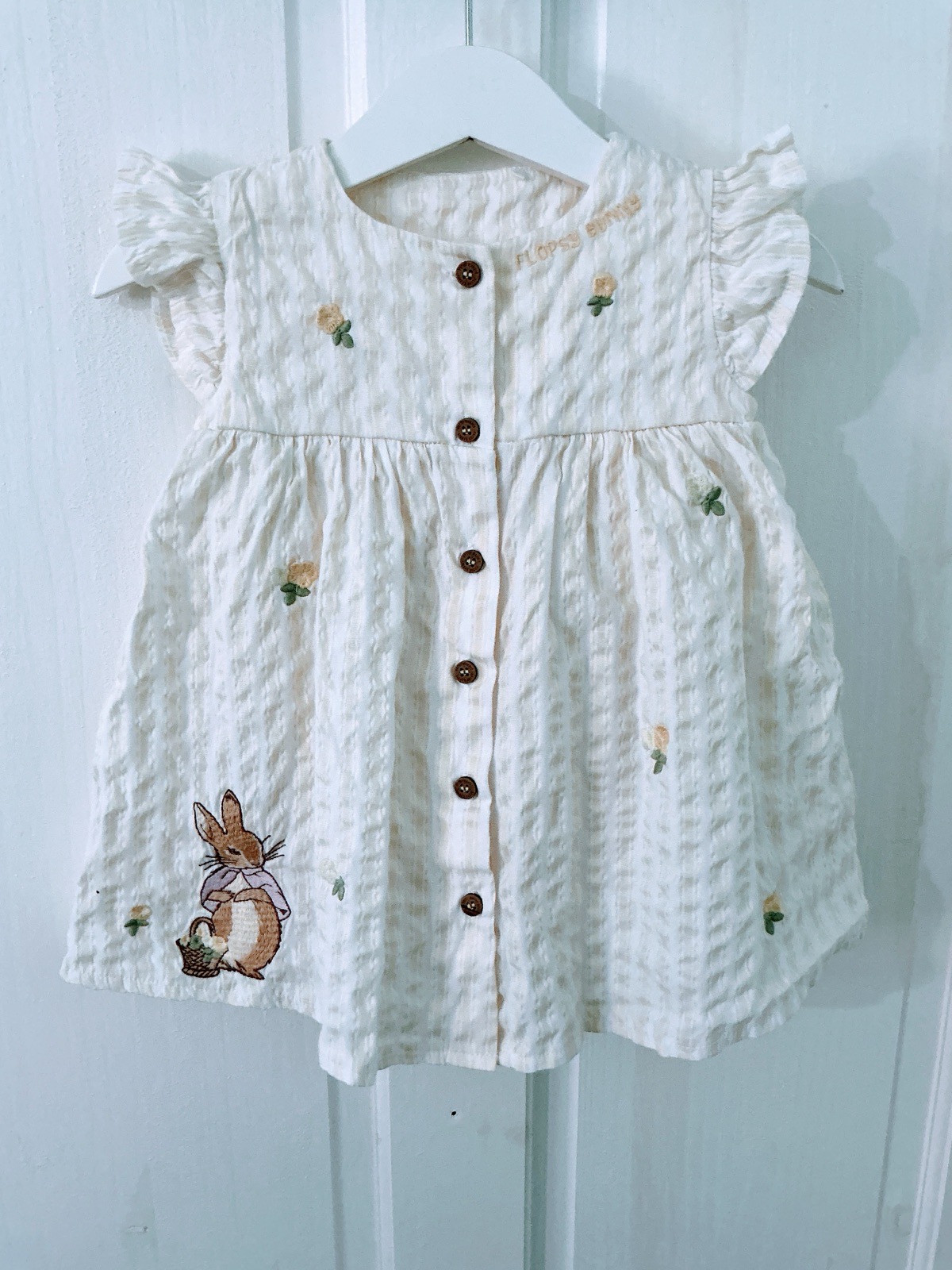 Peter rabbit flopsy bunnie baby girls lemon dress baby girls 9-12 months