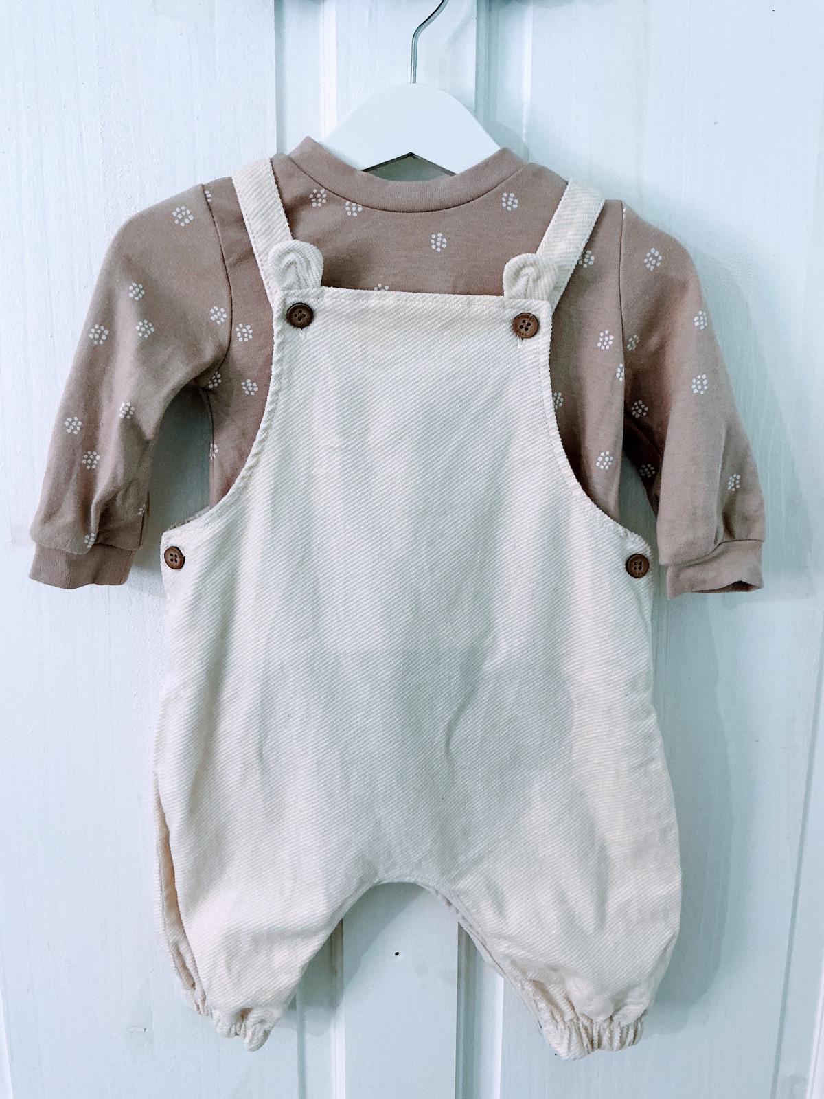 Next baby neutral dungarees outfit set, 3-6 months, boys, girls, unisex