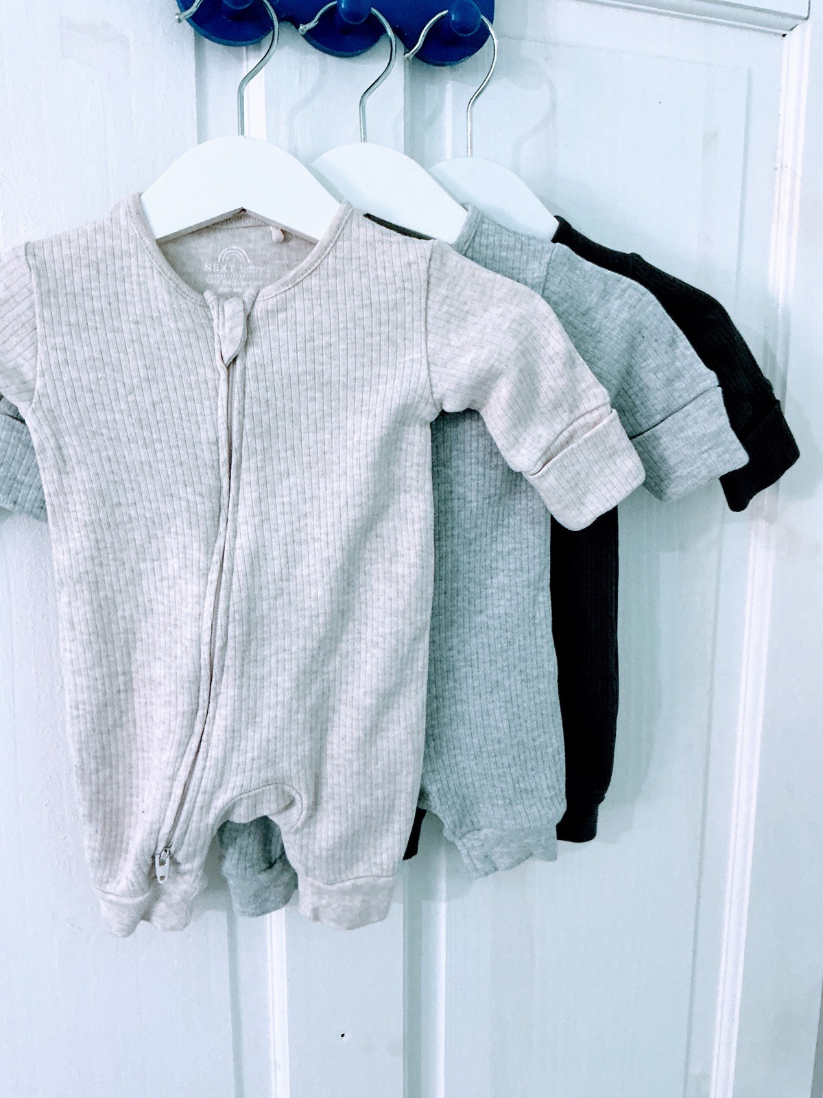Next baby boys 2 way zip babygrows sleepsuits first size / newborn