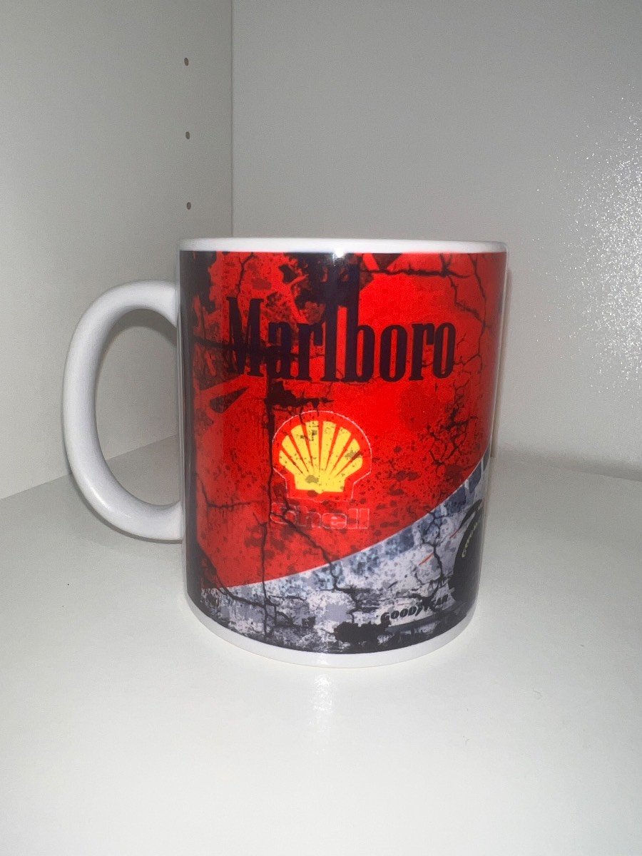 Retro f1 printed mug Marlboro shell