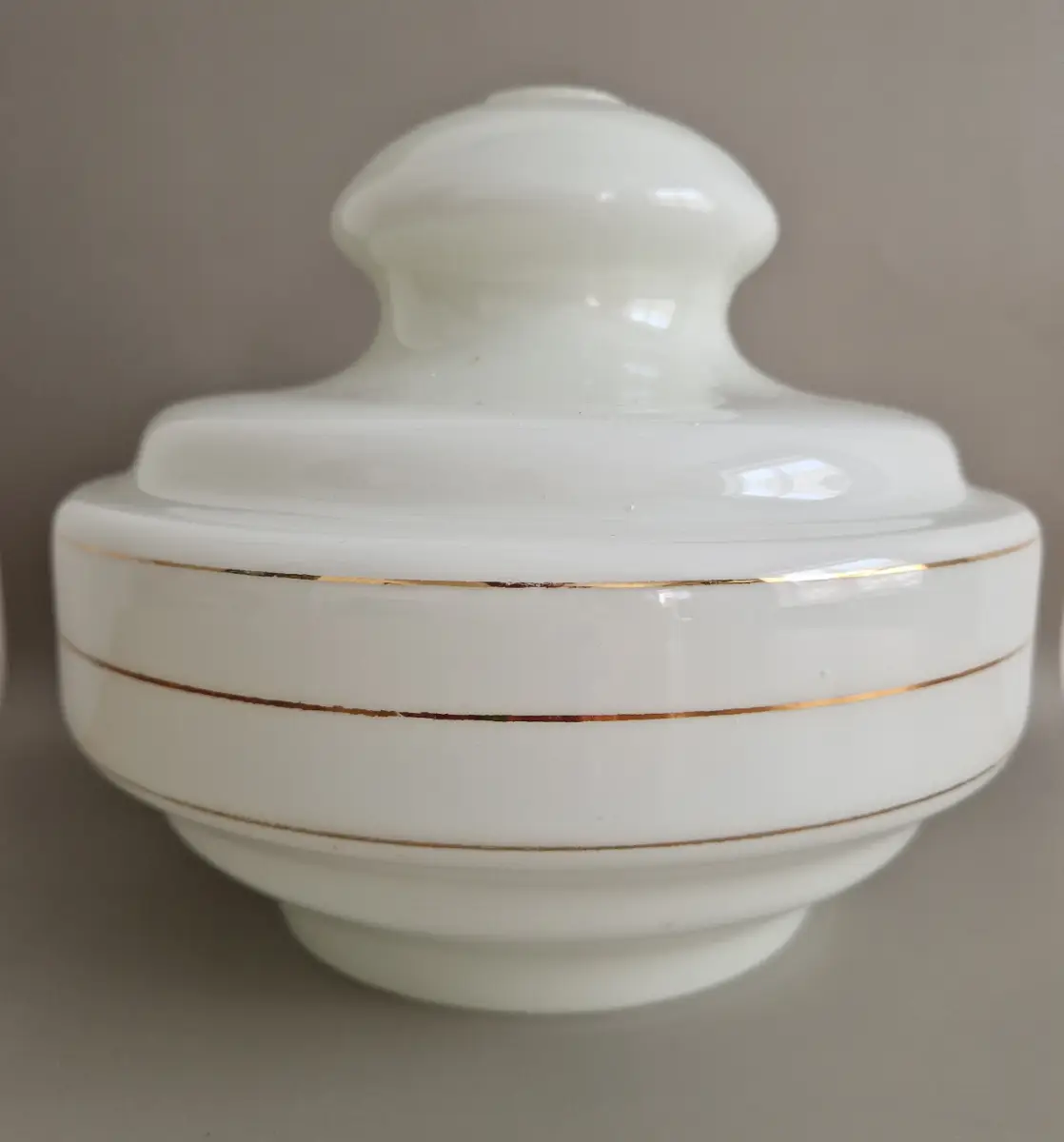 Vintage 30's Art Deco Milk Glass Ceiling Light Shade