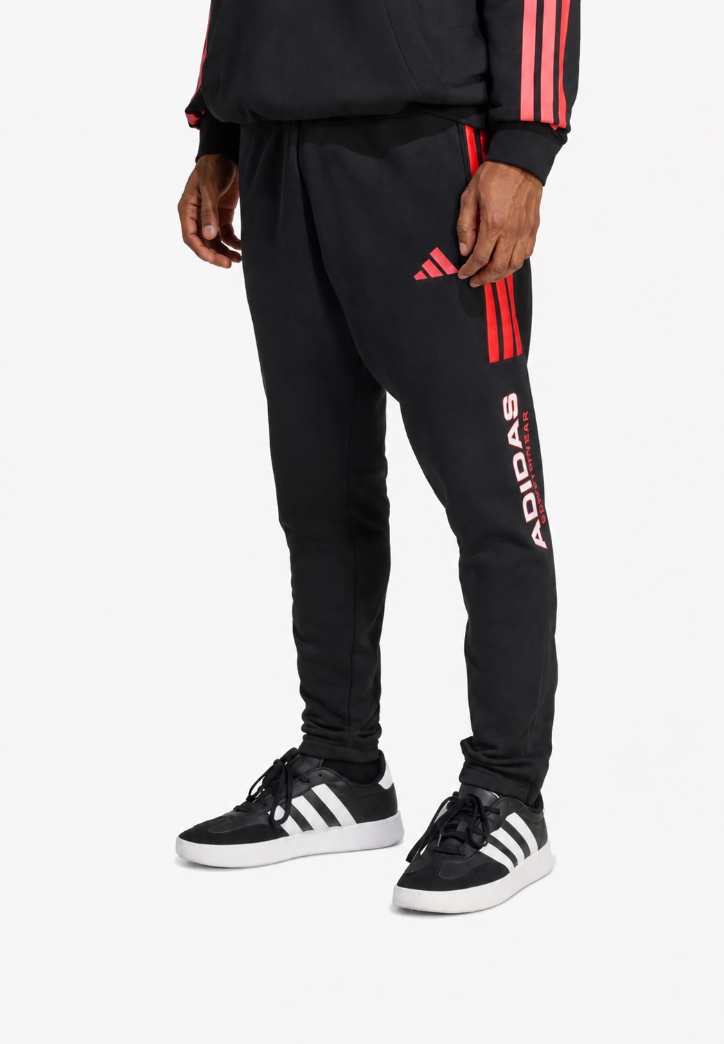 Adidas HRD Wvn Jog 9N54 Men’s Joggers – Black/Ruby Red – Size XL – Brand New With Tags