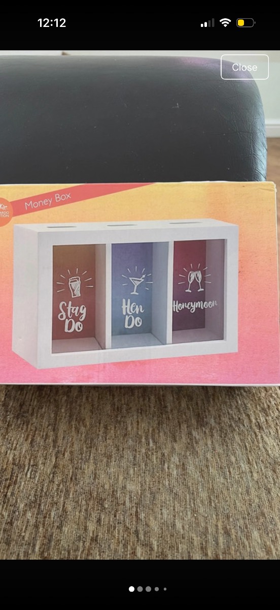 Wooden money box ideal for engagement present
