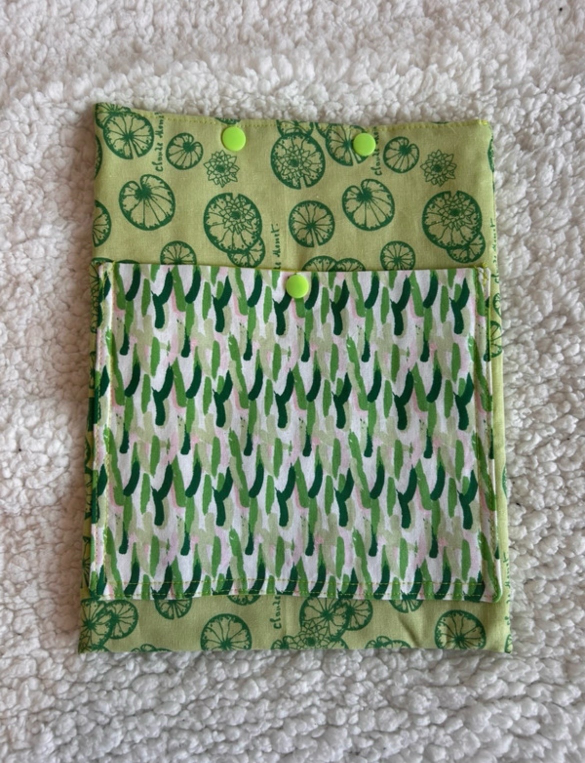 Padded Monet Fabric Booksleeve with Pocket – Handmade
