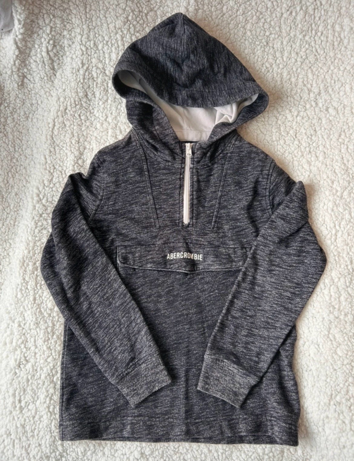 Abercrombie Kids Grey Half‑Zip Hoodie – Age 9/10