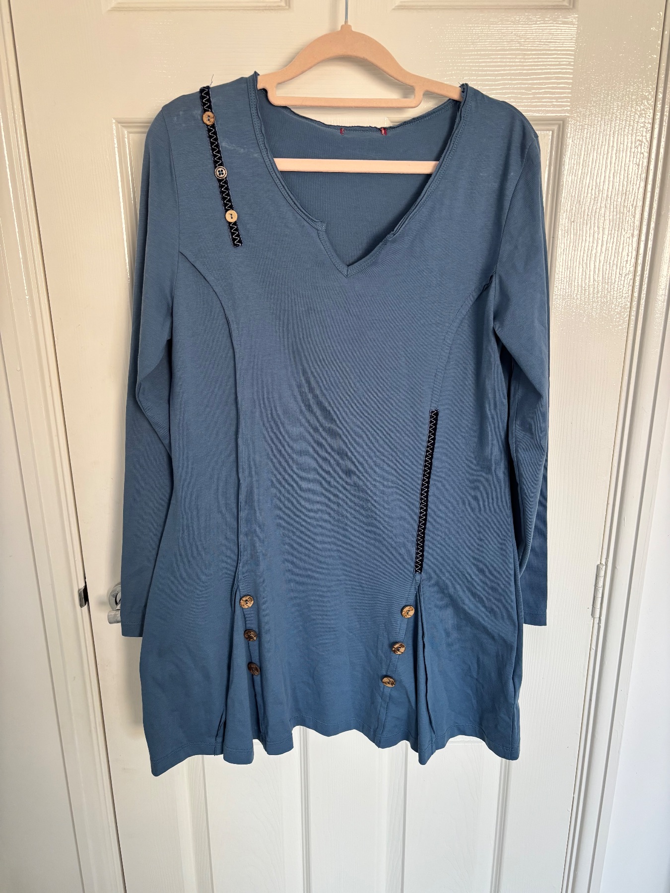 Joe browns blue button detail cotton tunic top