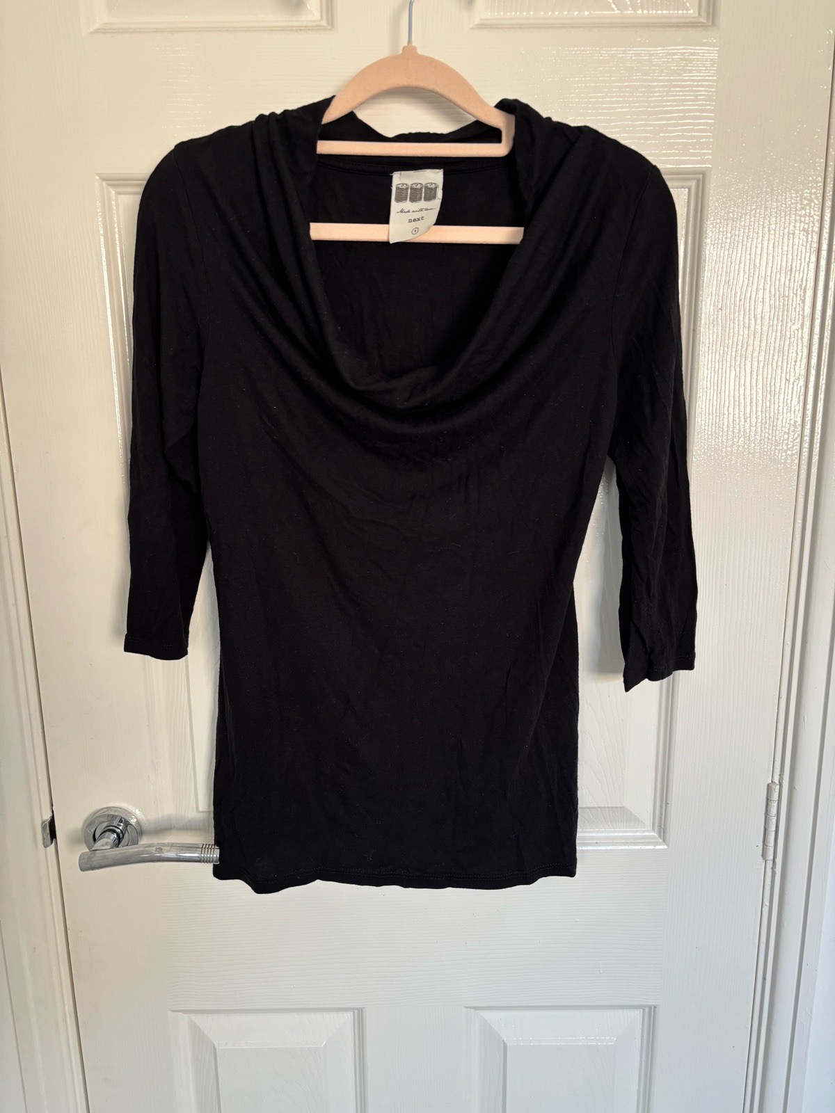 Y2K 90s black cowl neck 3/4 sleeve top