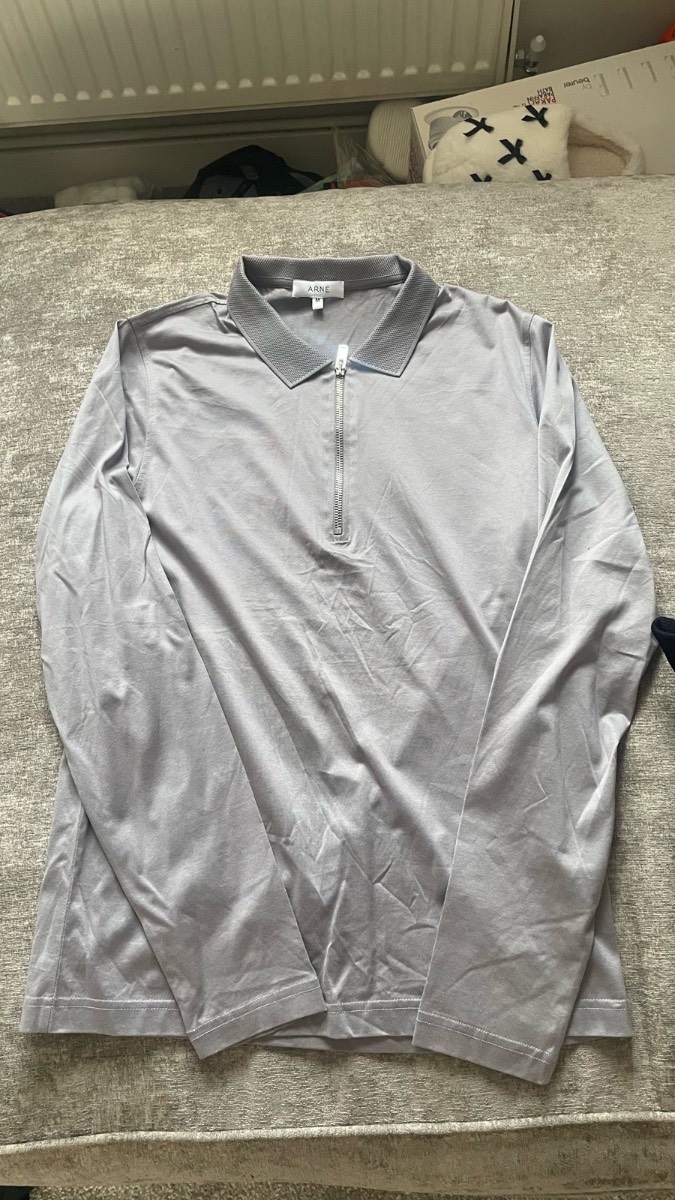 Arne cotton full zip shirt.