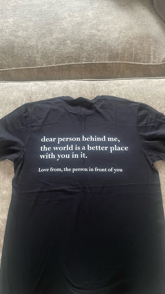 Dear person behind me black t shirt
