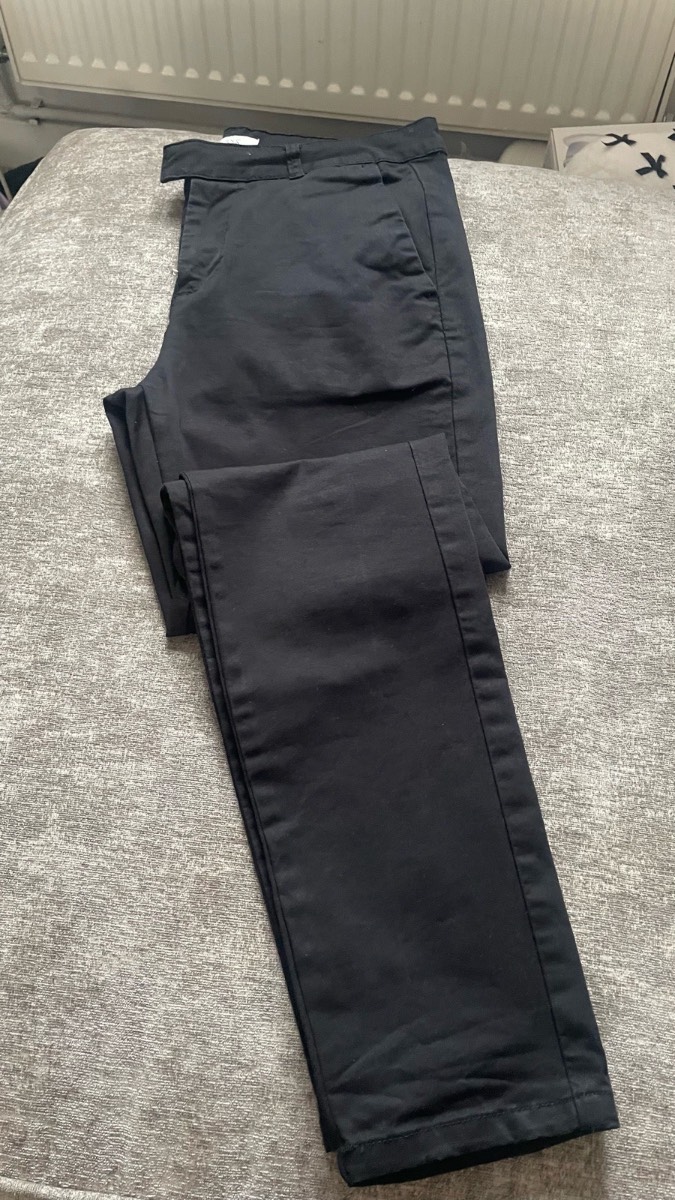 Arne black chino trousers