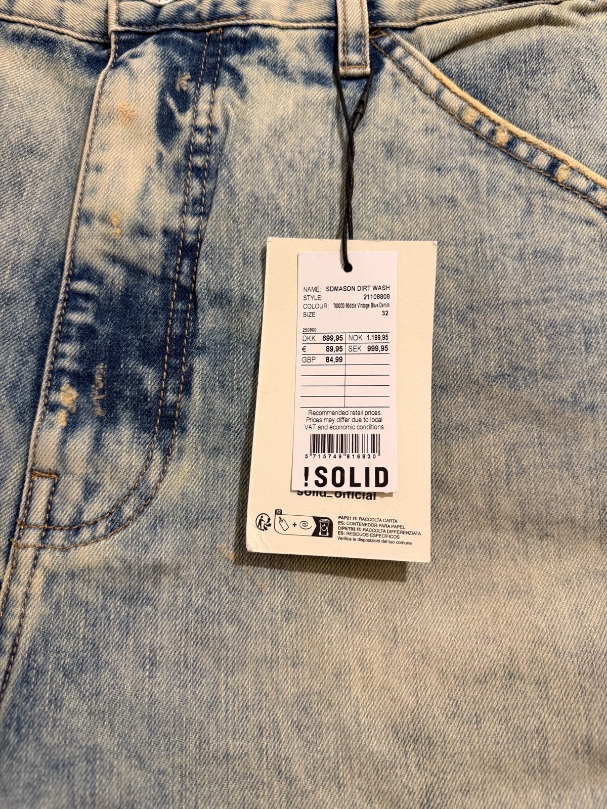 Mens blue vintage jeans w34
