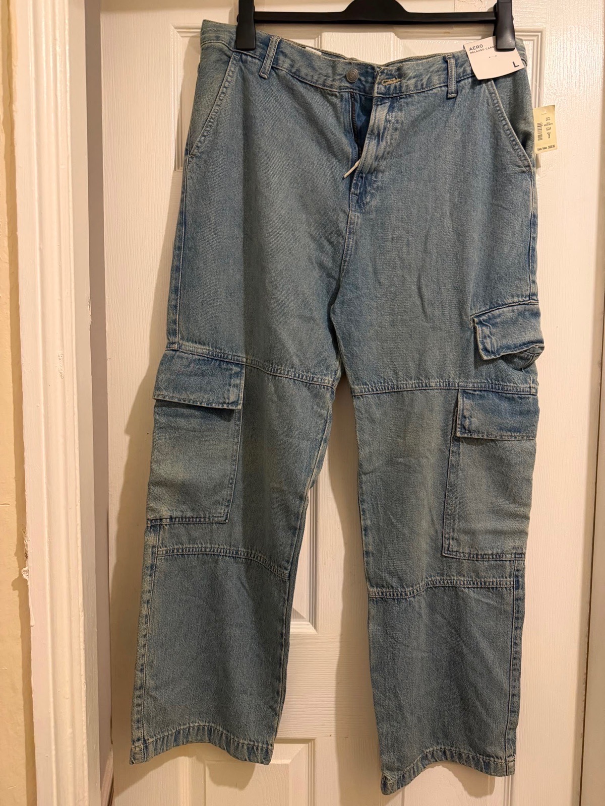 Mens 7 pocket cargo jeans