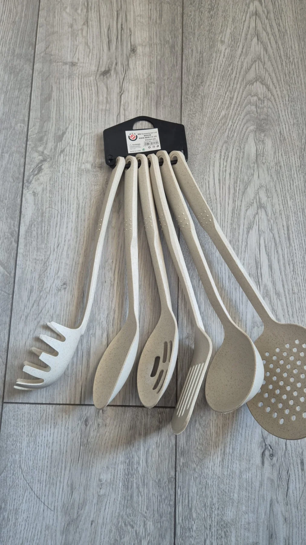 Kitchen Utensils Set 6 Pcs 30cm Non-Stick Turners Spatula Soup Ladle Pasta Fork & Spaghetti Serving