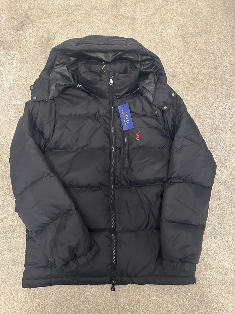 Polo Ralph Lauren Puffer Jacket - Black - Size Medium