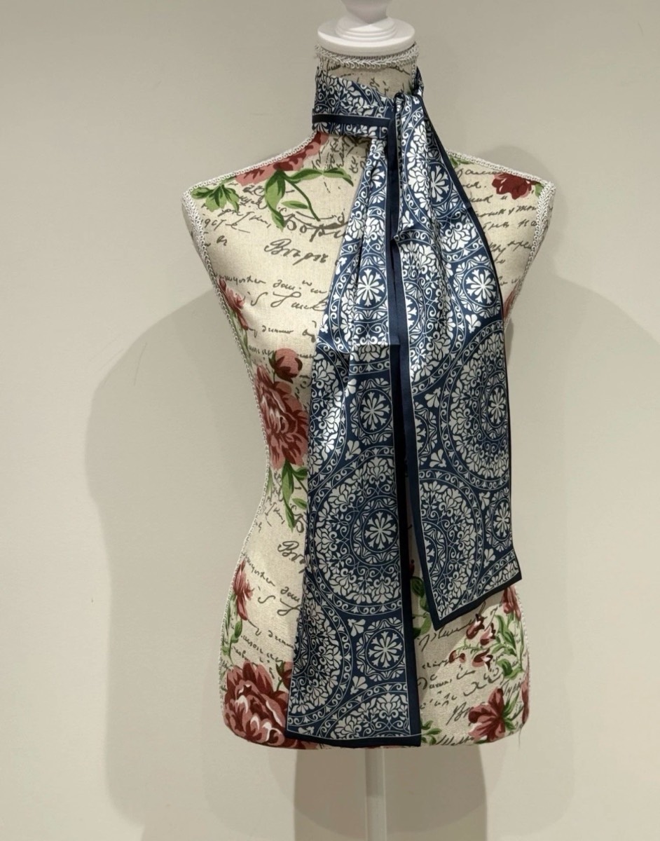 Blue Paisley Double-Layer Scarf
