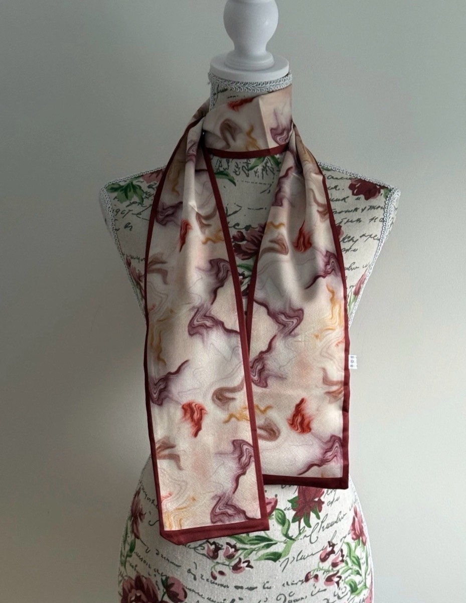 Fashion Printed Polyester Narrow ScarfLightweight