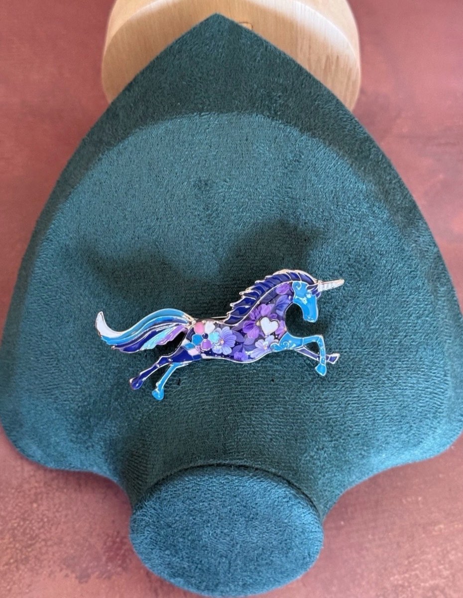 Vintage Multicolored Unicorn Brooch