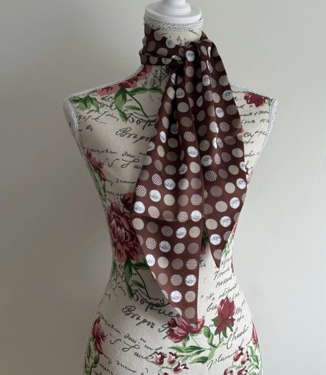 Large Diagonal Printed Narrow Scarf
