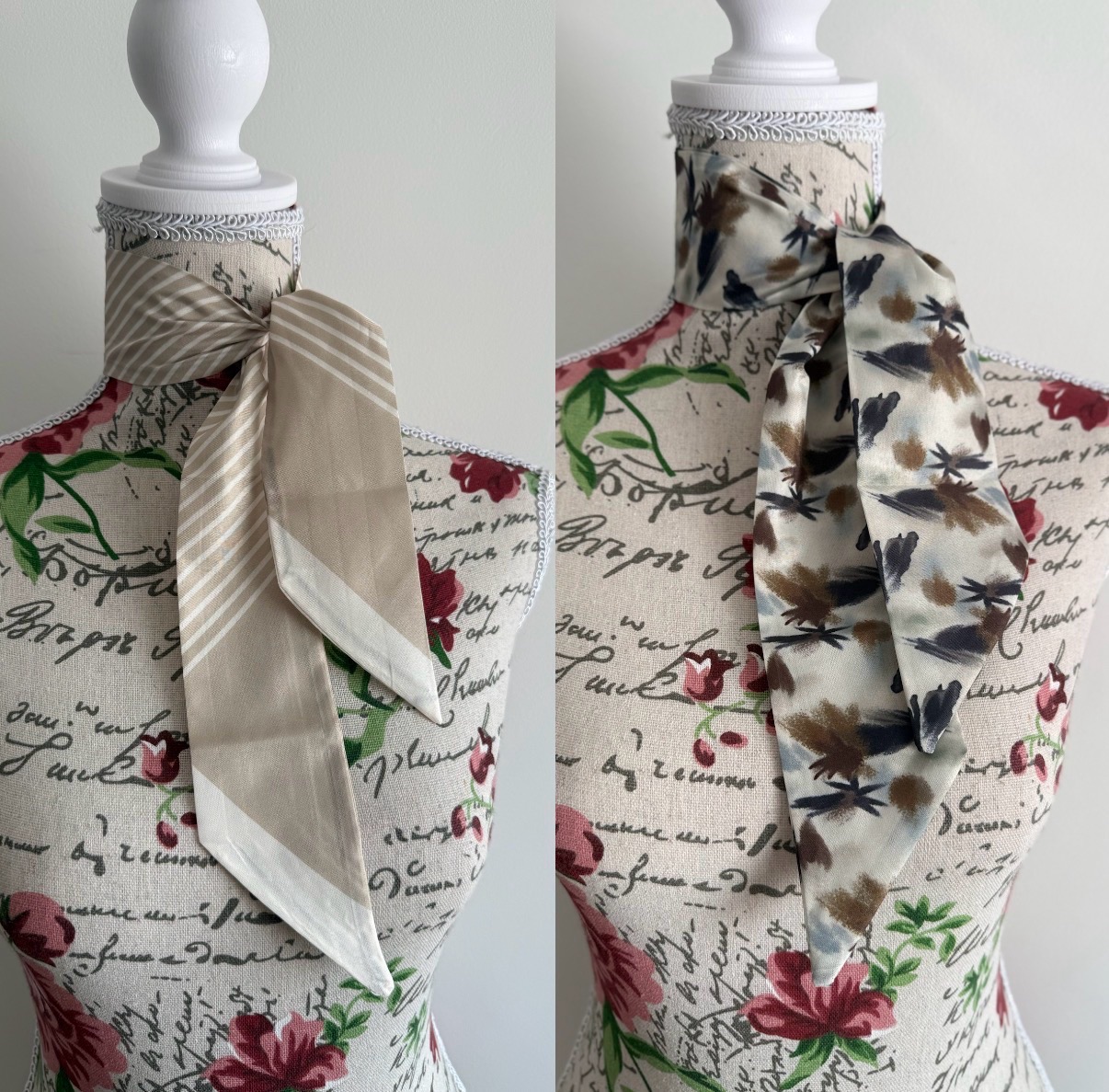 🤍 Set of 2 – Elegant & Retro Fashion Scarves 🤎