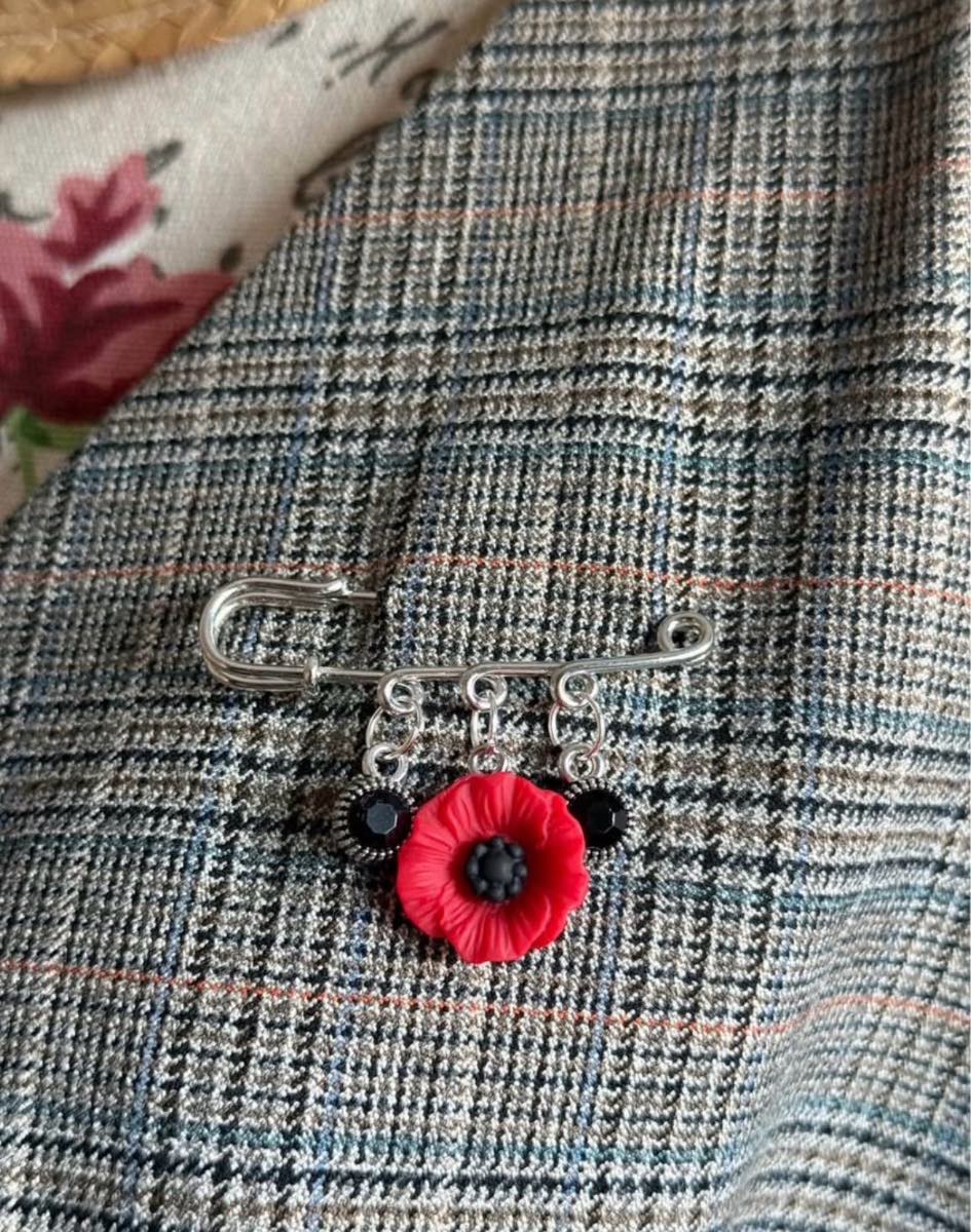 Handmade Poppy Brooch