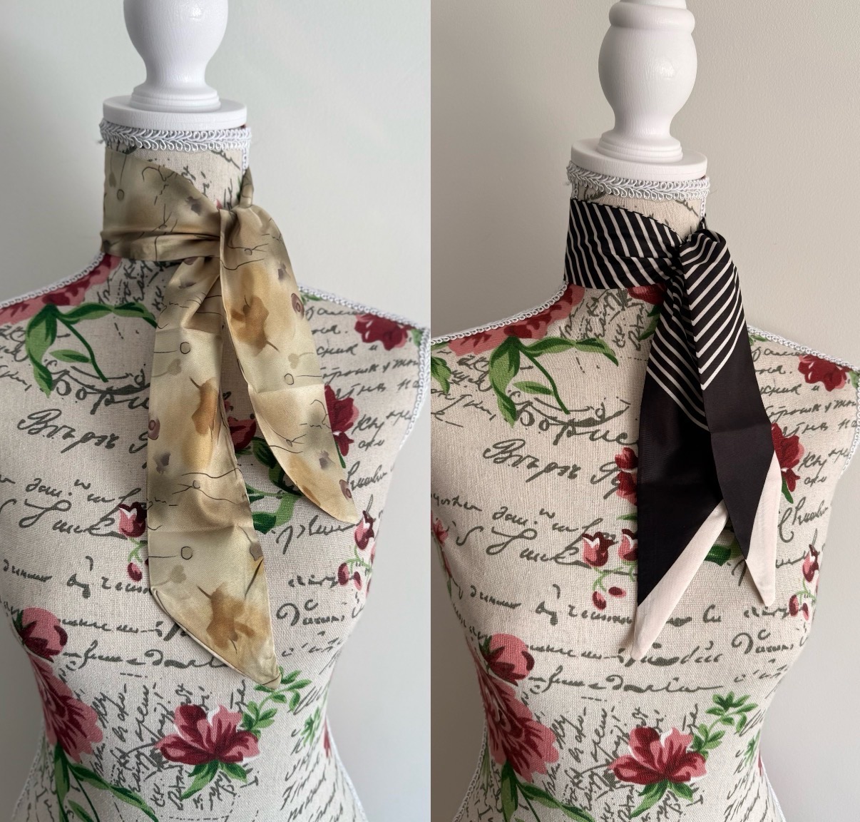 ✨ Set of 2 – Retro & Minimal Style Scarves