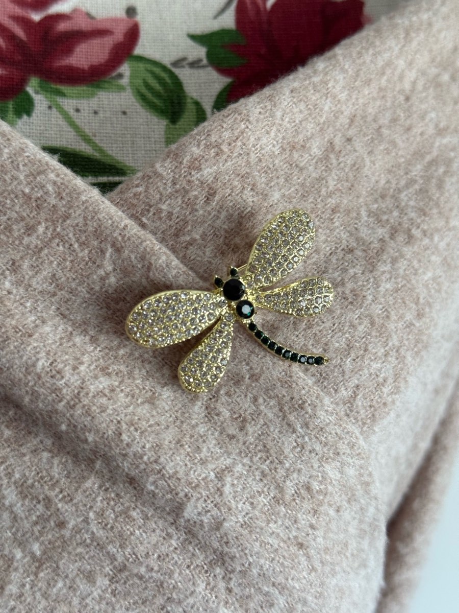 Sparkling Dragonfly Rhinestone Brooch