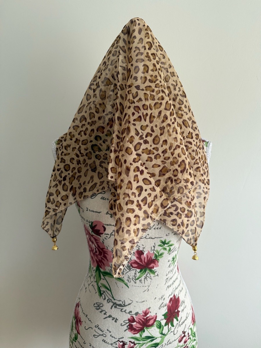 Leopard Print Square Scarf