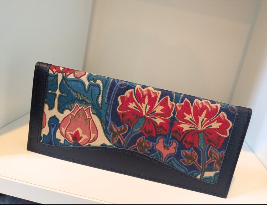 Vintage St Michael M&S Real Leather Floral Cheque Book Cover UK