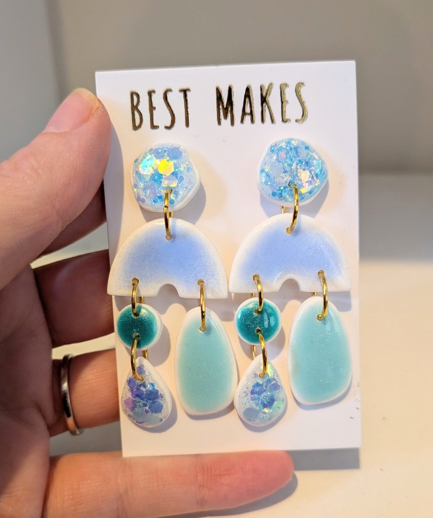 Best Makes Rainbow Splash Statement Earrings