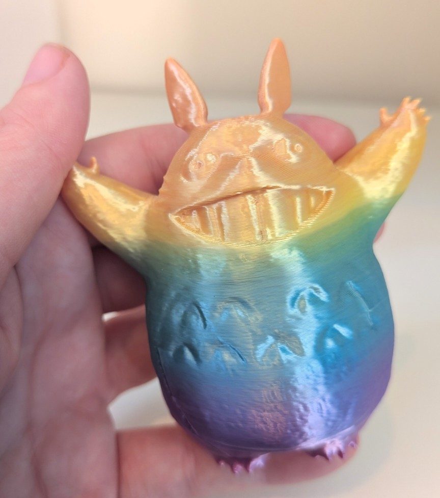 3D Printed Fantasy Creature Figure – Multicoloured Rainbow Design