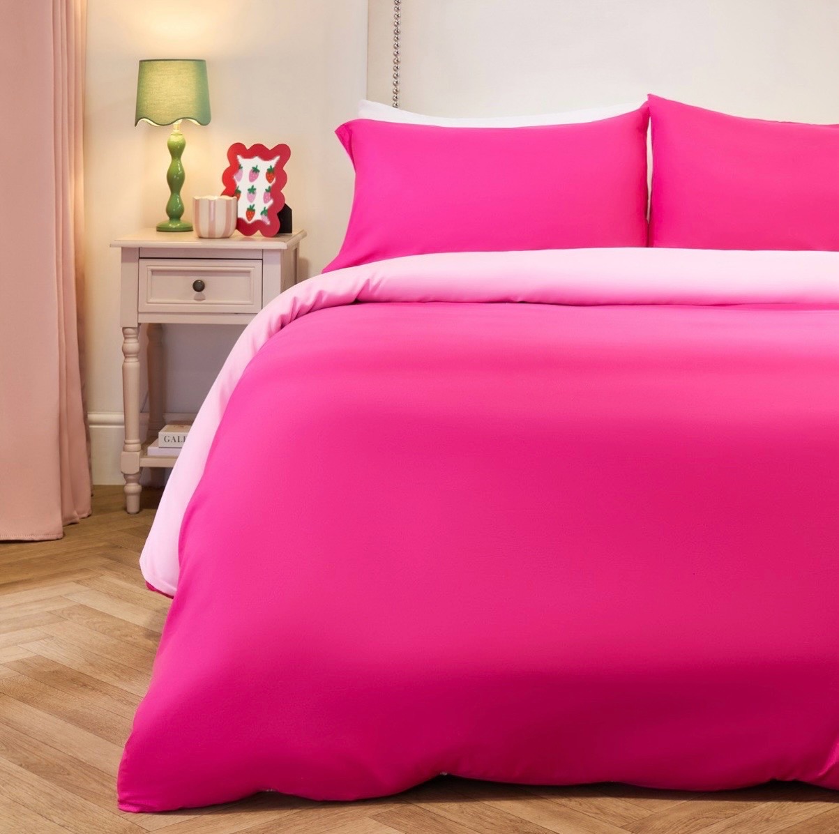Double duvet set pink