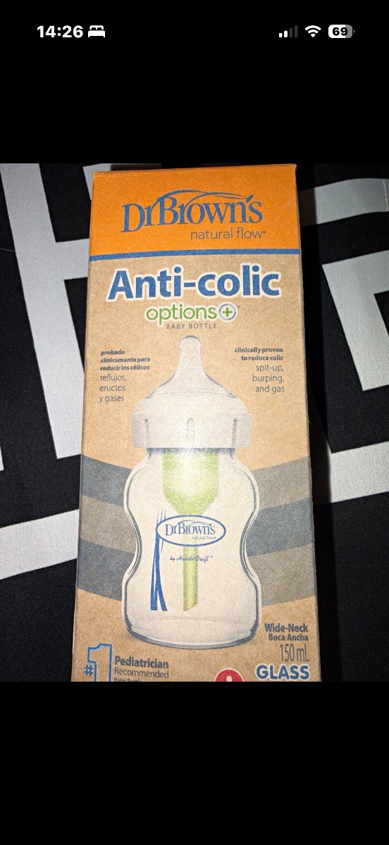 Dr. Brown's Natural Flow Options+ Anti-Colic Glass Bottle 150ml Wide Neck 0m+