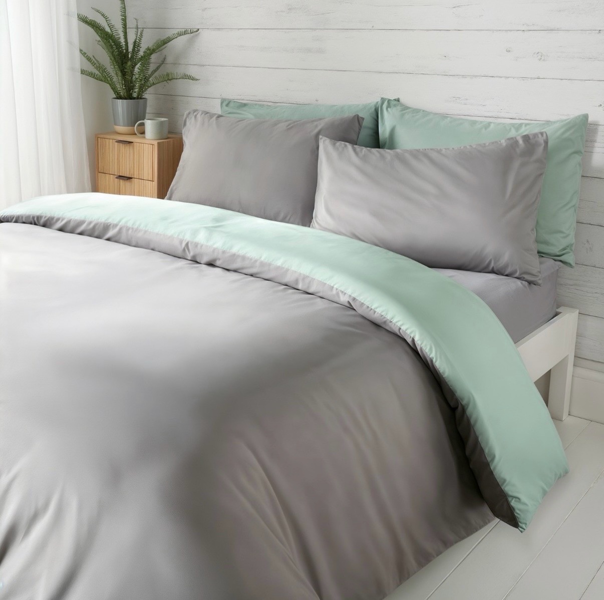 Double duvet duck and grey reversible