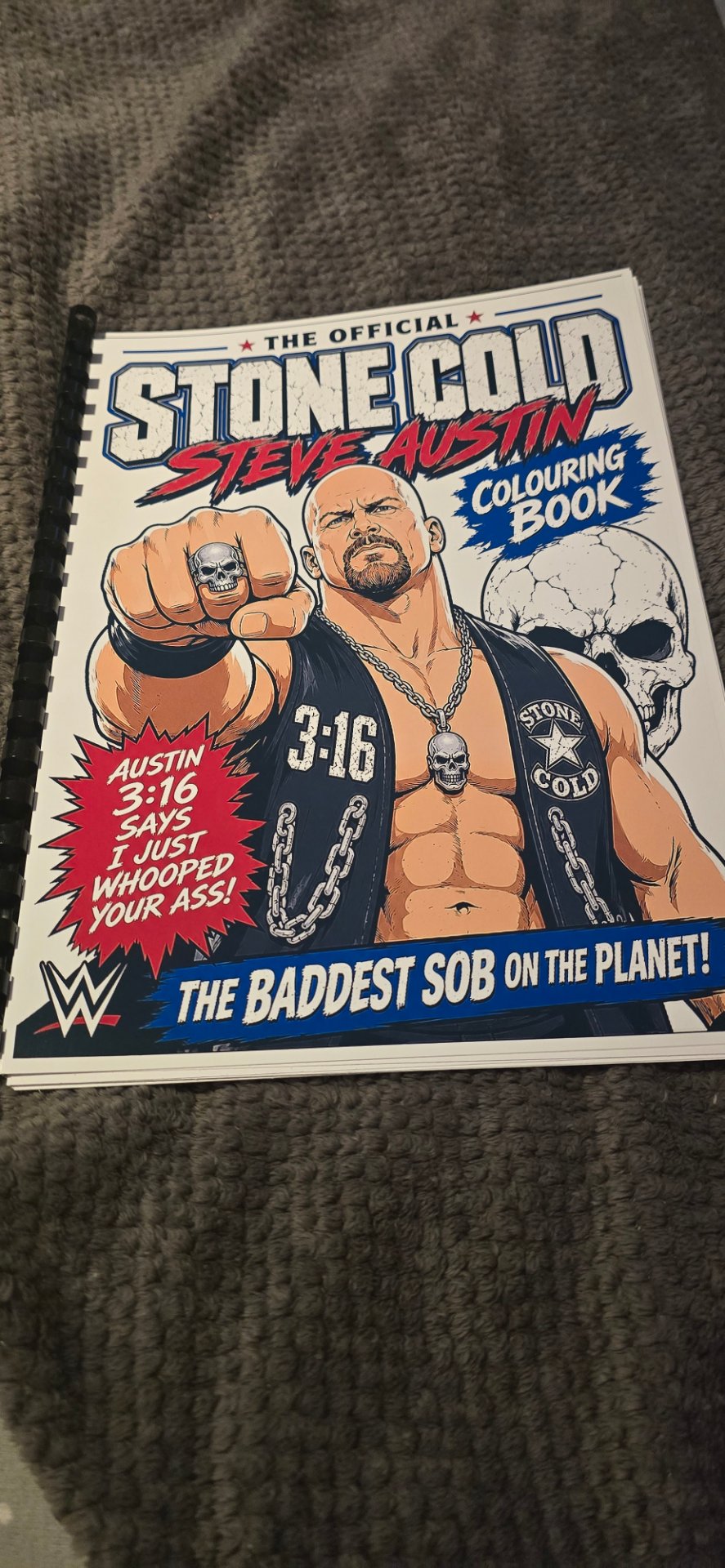 Stone  Cold Steve Austin WWE Inspired Colouring book