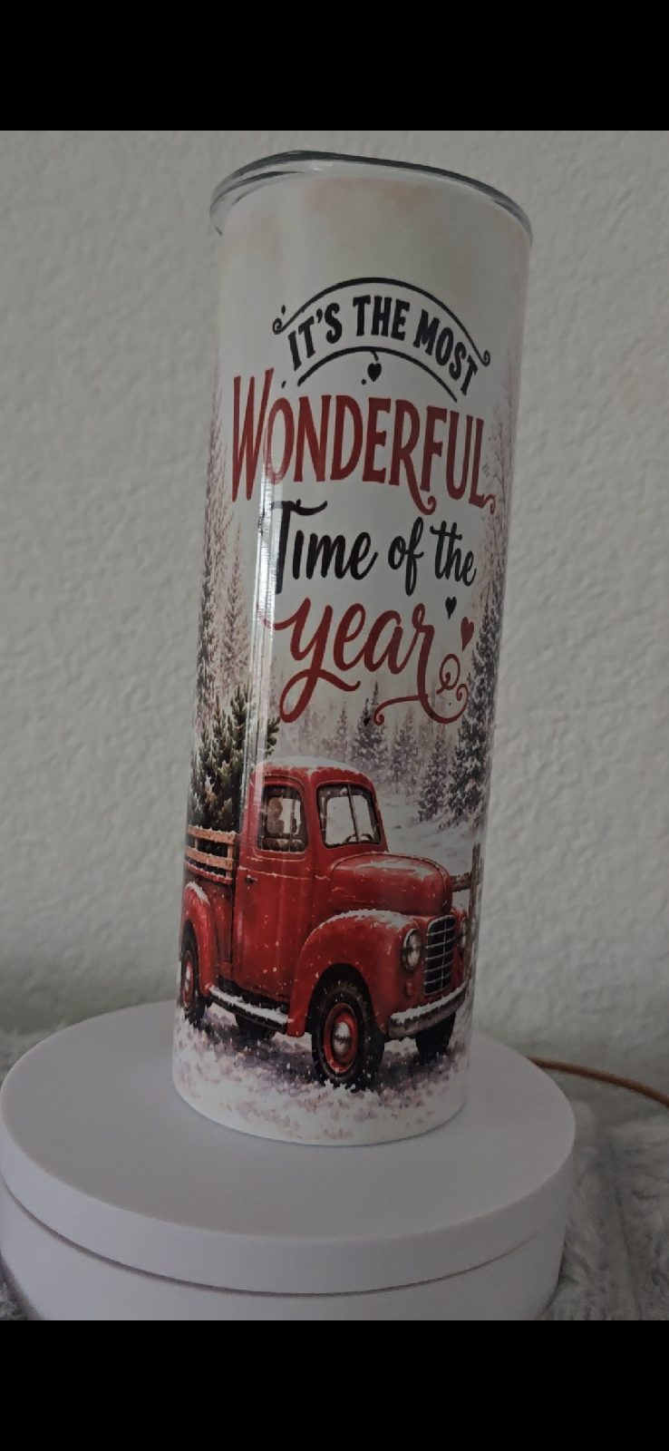 Red truck Christmas 20oz stainless steel tumbler