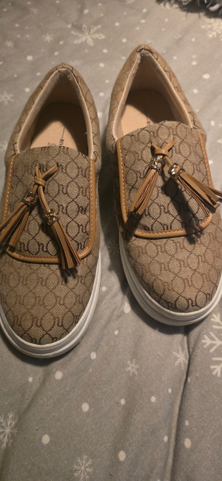 River Island size 6  Brown Monogram Trainers